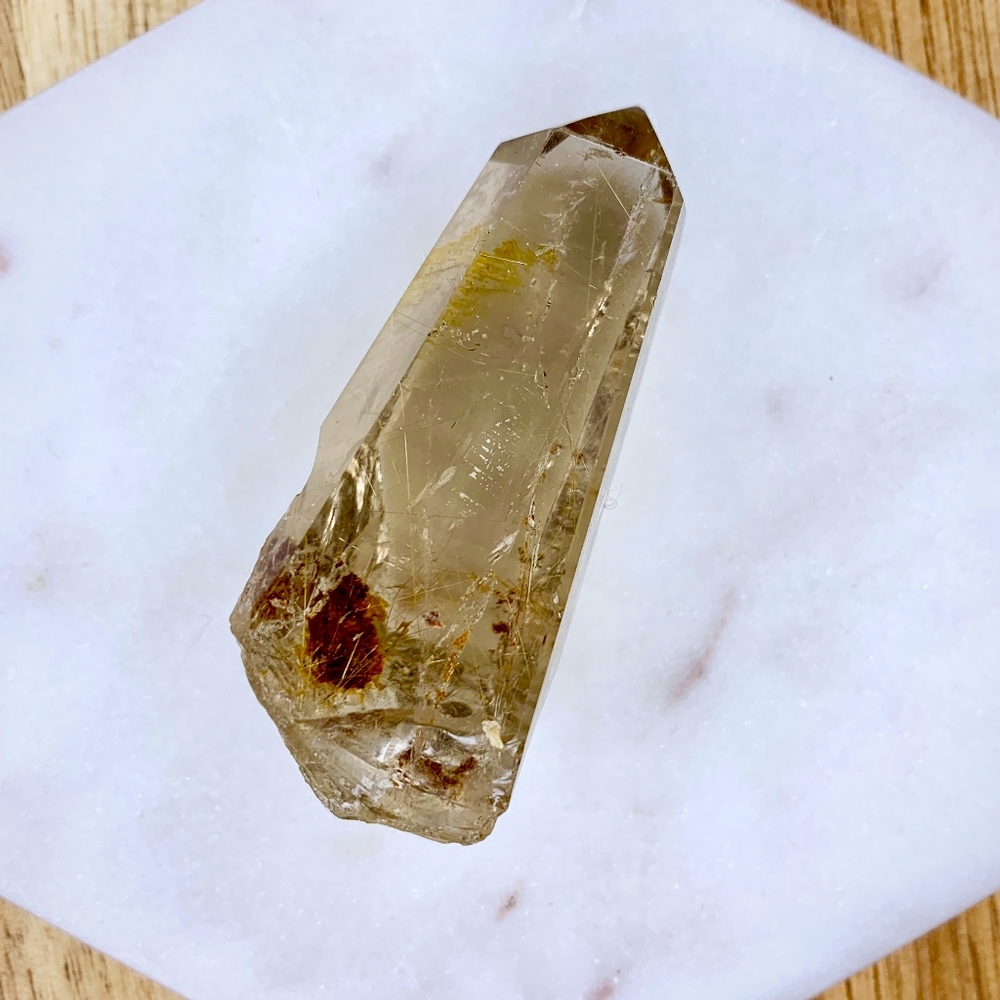 Rutilated Quartz Crystal Gemstone
